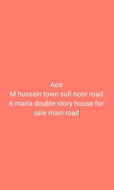 6 marla m hussain town main