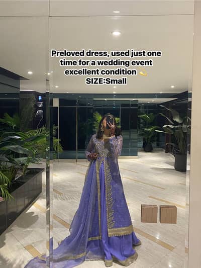 Purple Formal Maxi Dress with Sharara– Small Size
