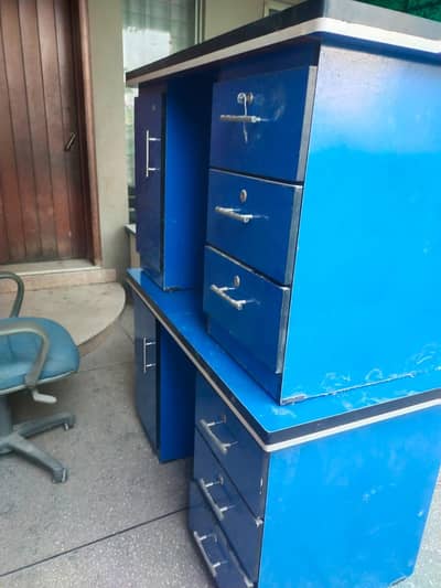 Two blue Office Tables For Sale. . . .
