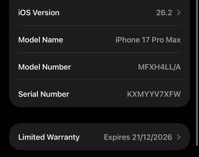 Exchange with iphone 17 pro max 256 jv silver colour
