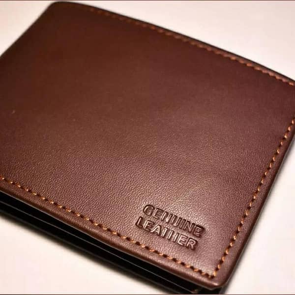 Men's Genuine Leather Wallet: 7 Cardholder Slots, Durable Cow Leather, Brown, Flex Leather