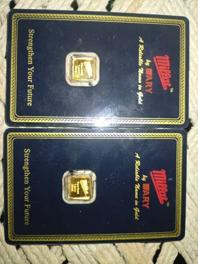 Original ARY Millat Gold Bar 999.9 – 1 Gram x 2 – Sealed Pack
