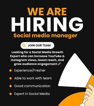 We hire Social Media Manager & Marketing