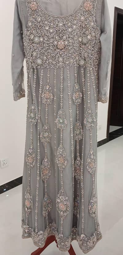 Luxury Heavy Walima Embellished Maxi with Dupatta size Medium