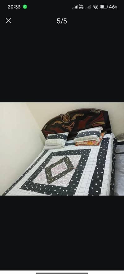 double bed with mattress good condition