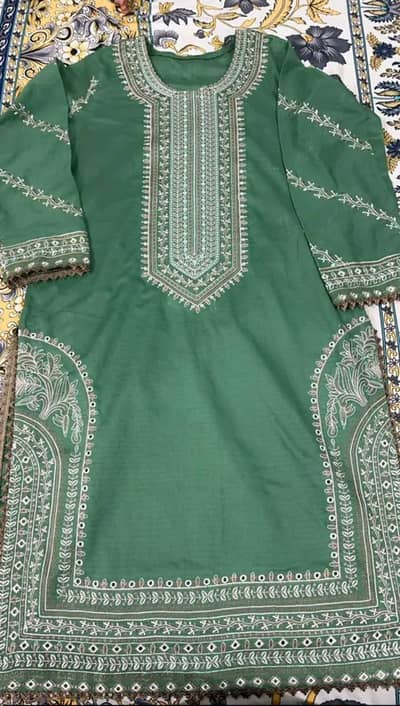 fully embroidered dress heavy duppata embroidered