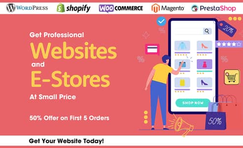 Get a Website or a Shopify Store | 50% Off