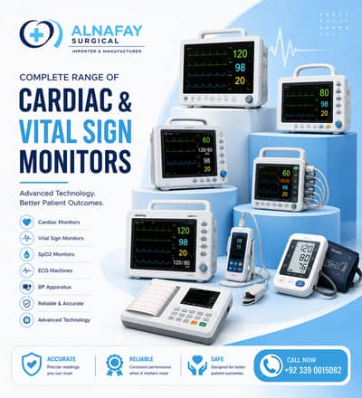 Patient Cardiac Monitor Vital Sign Monitor, BP Apparatus, SPO2, ECG