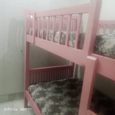 Double Portion Kids Wooden Bed