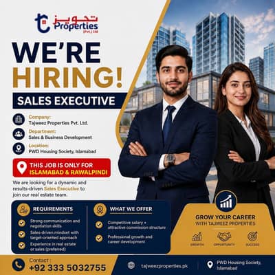 Sales Executive Required || Real Estate Staff (Male & Female Jobs)
