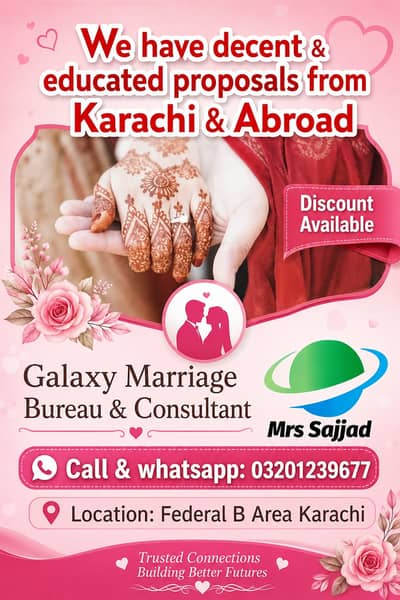 Marriage bureau karachi ,best matchmaker, verified online rishta,