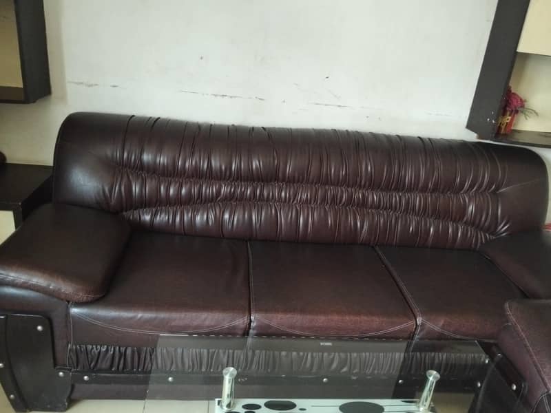 Solid wood sofa set with table 1