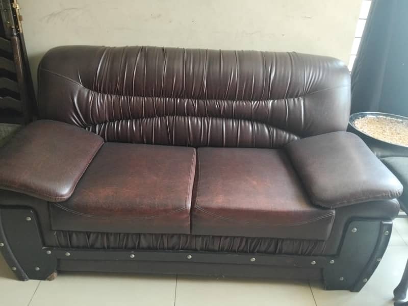 Solid wood sofa set with table 2