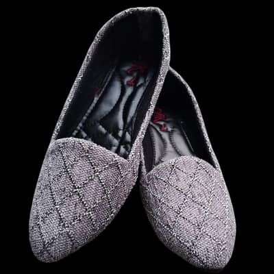 Grey Quilted Slip- on shoes for women