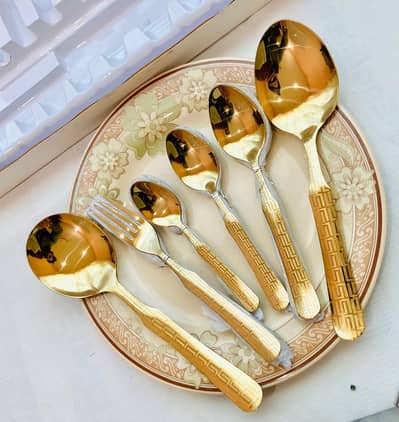 premium Golden, Stainless Steel ,Cutlery Sets ,29 pcs