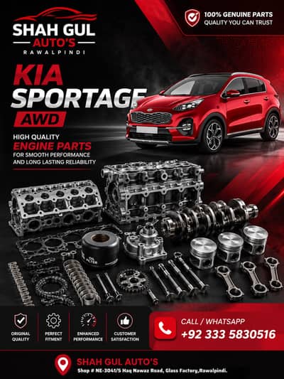 KIA SPORTAGE AWD 2023 2.0cc ENGINE PARTS AVAILABLE.