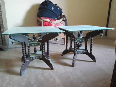 bed with matress , side tables sofa wooden tables with glass and cycle