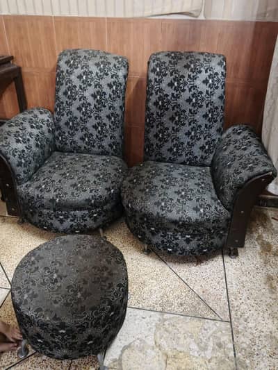 7 Seater Sofa Cum Bed with Coffee Chairs & Stool – Good Condition