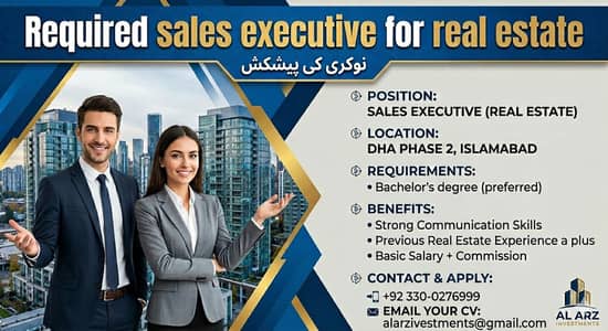 Required sales executive in real estate