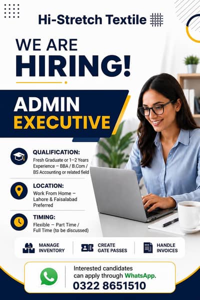 Female Admin & Billing Assistant Required