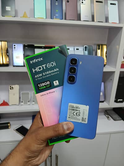 infinix hot 60i 6gb 128Gb ( 9 months warranty) Complete box