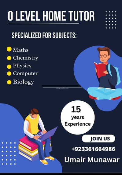 O Levels/ Intermediate Home Tutor Available - Maths, Physics,Chem&Comp