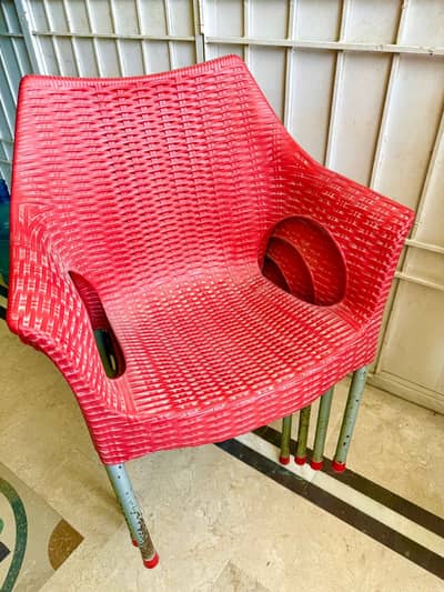 STEEL PLASTIC RATTAN CHAIRS AND TAMOOR PEDESTAL FANS