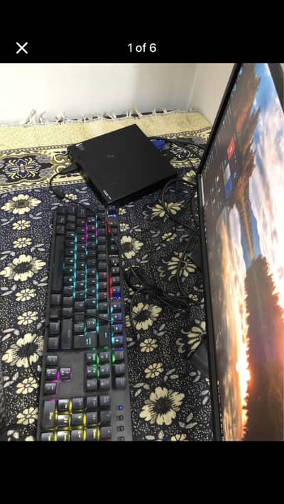 Desktop Setup With RGB Lightning Keyboard