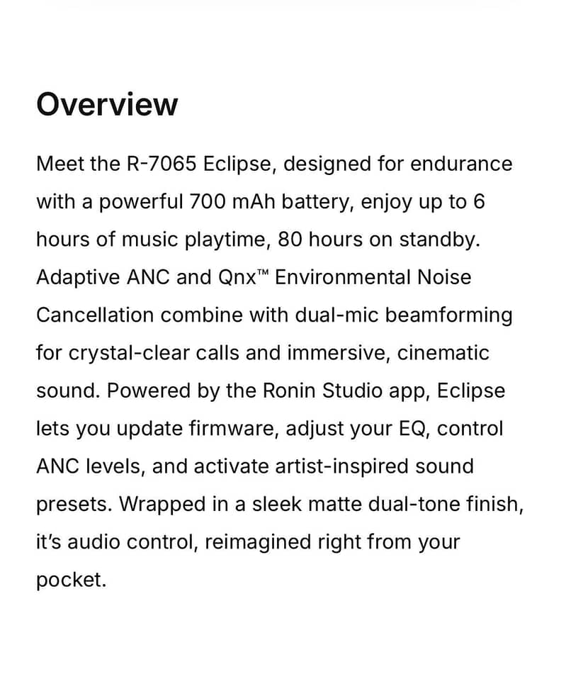 Ronin Eclipse (Software Based) Earbuds (R-7065) 12