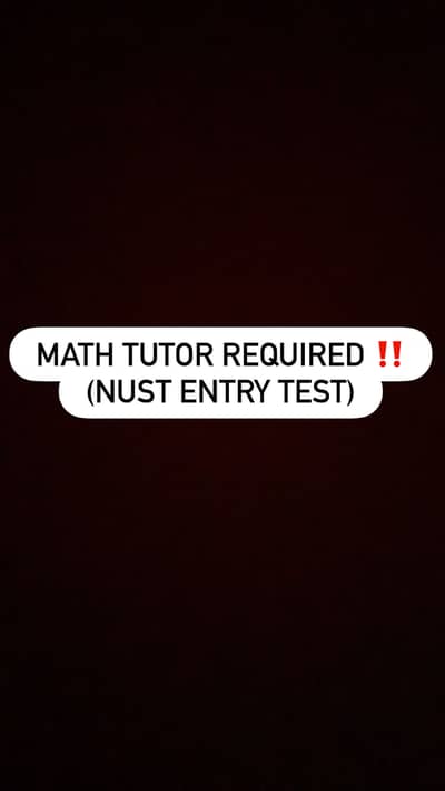 Math tutor required (physical classes only)