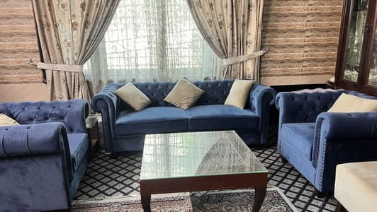 7 seater sofa for sale wooden table included