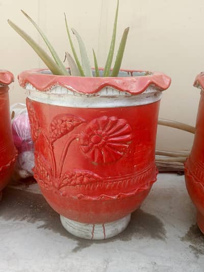Painted Empty Pots Big size x3