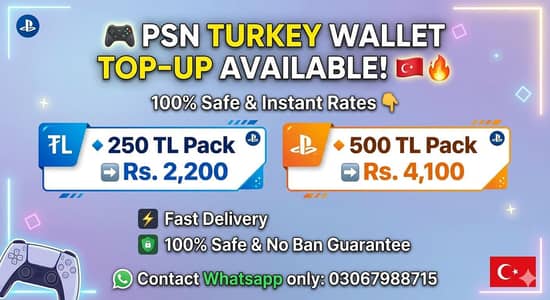 Turkey region Gift card For playstation