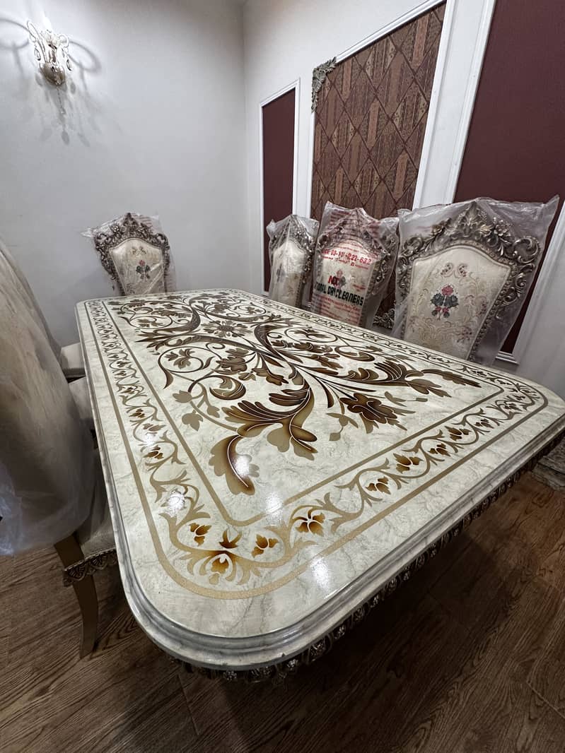 Sofa set, centre table, side tables, dining table 13
