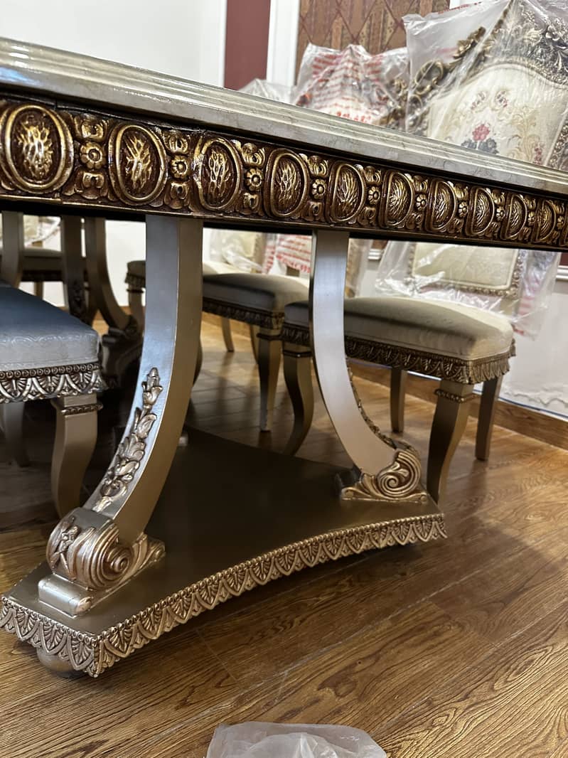 Sofa set, centre table, side tables, dining table 17