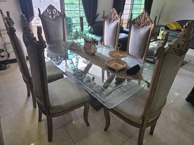 Dinning Table with 6 high Back Chair