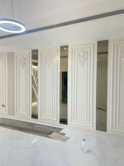 French wall design molding work pvc matreal wood matreal