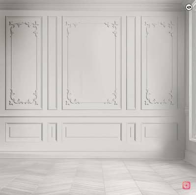 French wall design molding work pvc matreal wood matreal