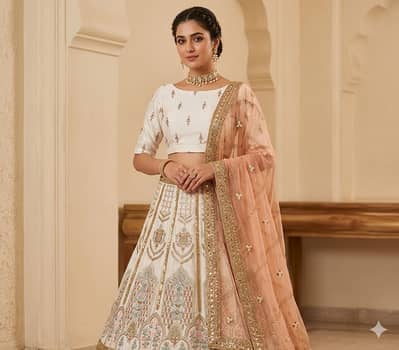 Elegant Embroidered Bridal/Fancy Lehenga with Heavy Dupatta – Stitched