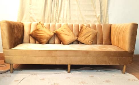 Modern Golden Sofa Set (5 Seater)