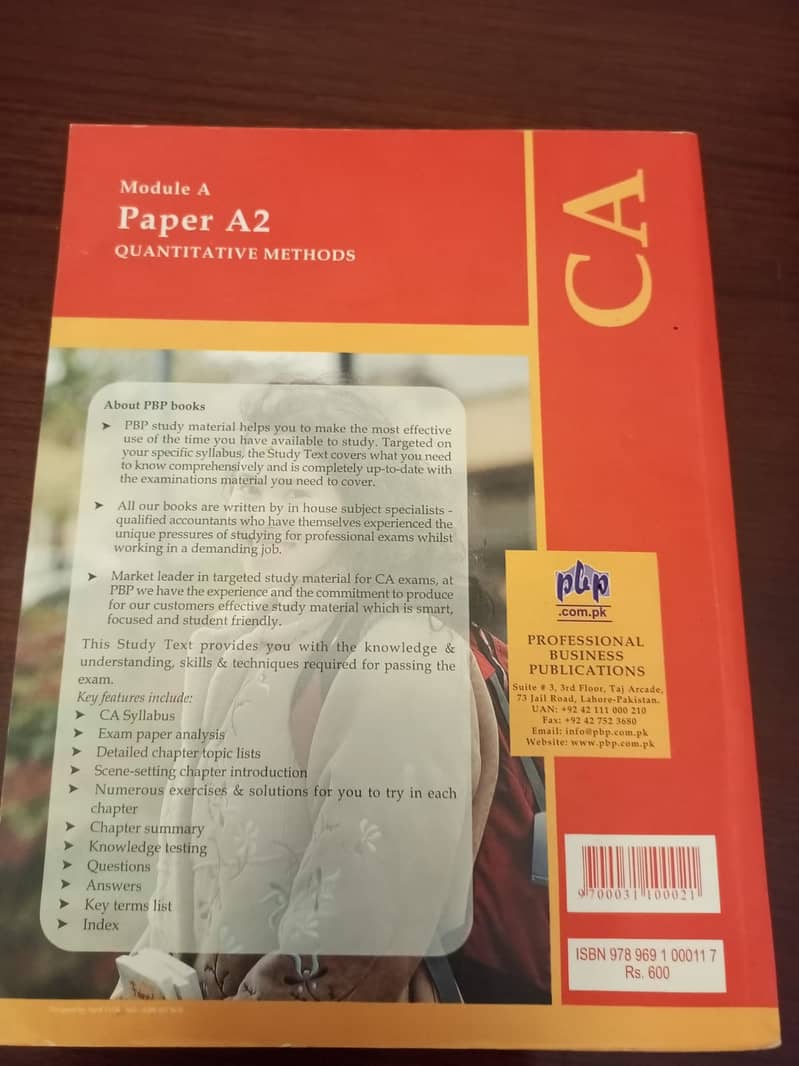 CA Paper A2 Quantitative Methods 1