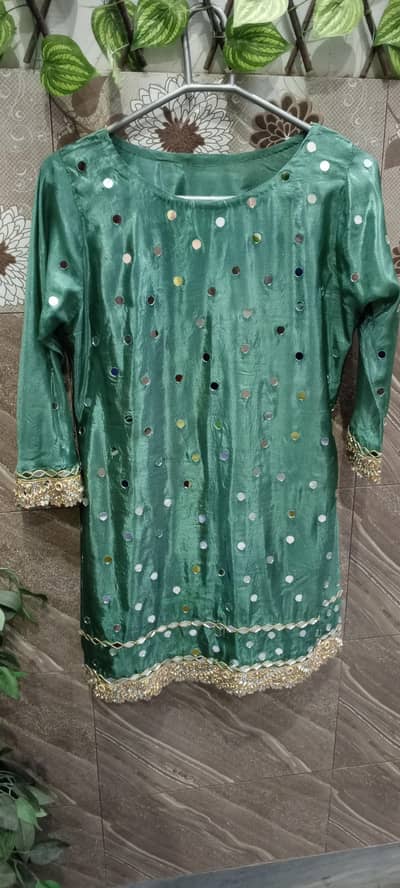 party wear dress in green colour