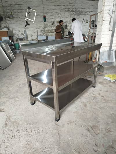 Stainless Steel Preparation Table with Topping Boxes