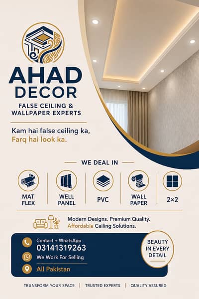 AHAD DECOR – Premium False Ceiling & Wallpaper Experts