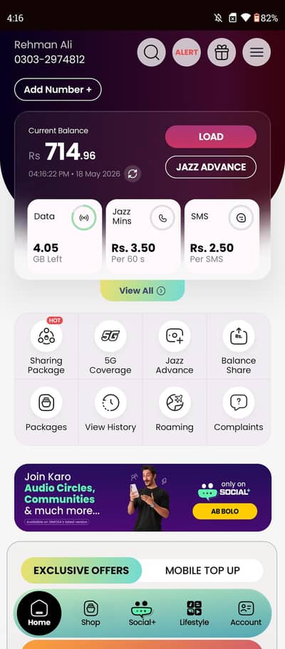 jazz balance 500 ma pora 500 balance offer