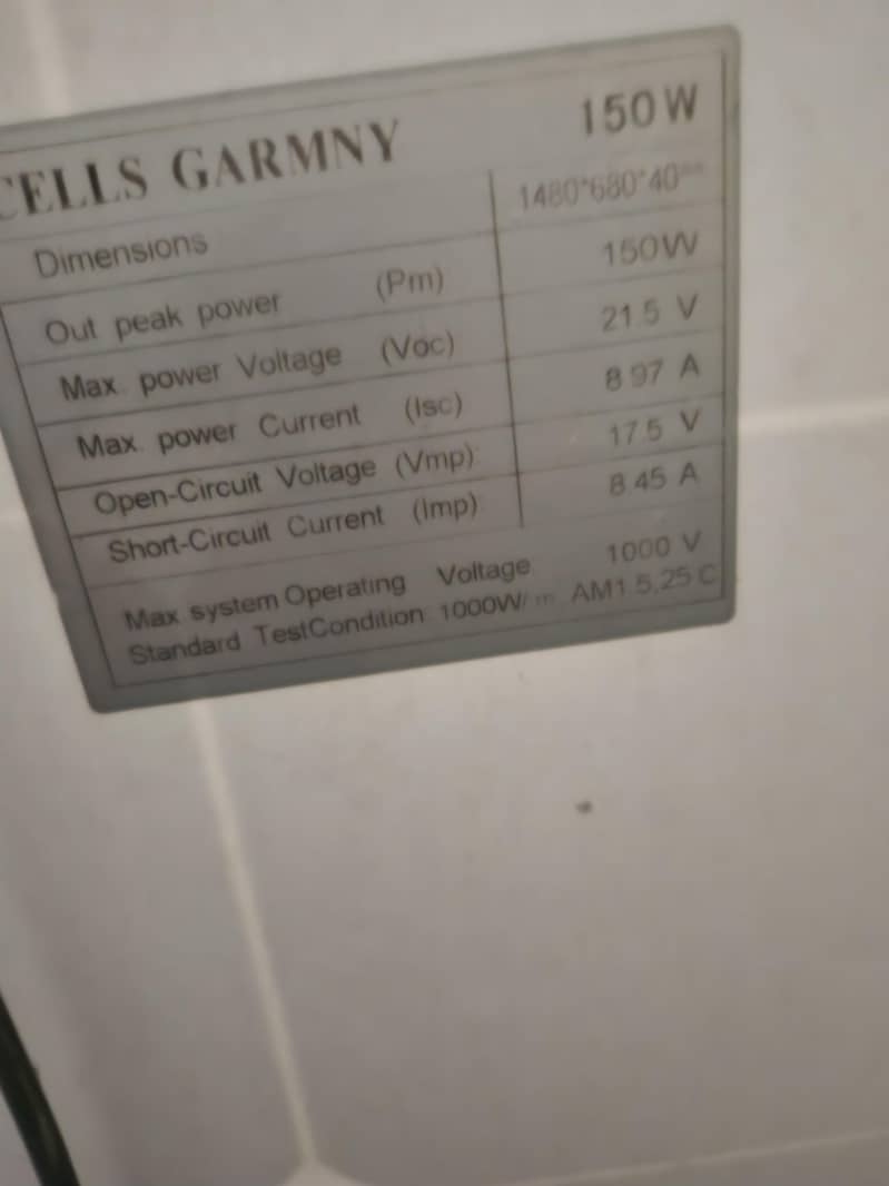 solae panels 150 Watt (9plates) 1