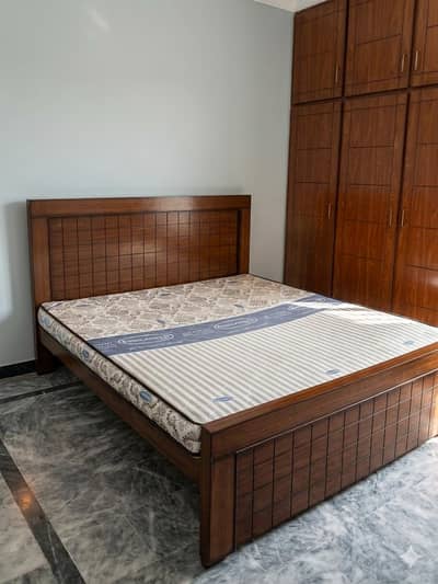 Double Bed with Englander Mattress for Sale