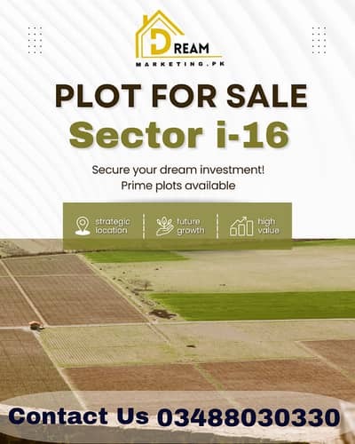 Plot for Sale in i-16 | Islamabad | 03488030330 | Ideal Location | Demand: 95 Lac