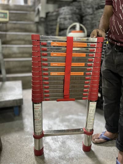 Telescopic ladder in STAINLESS STEEL