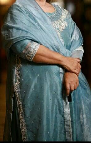 3 piece ice blue kam wala suit